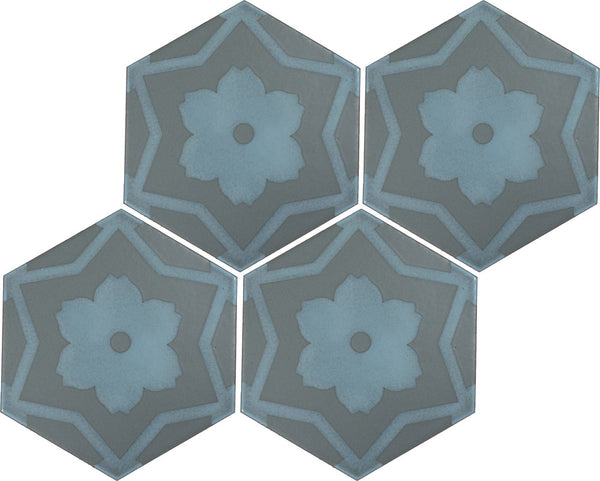 Silk Road design 06 in color B, four tiles laid up