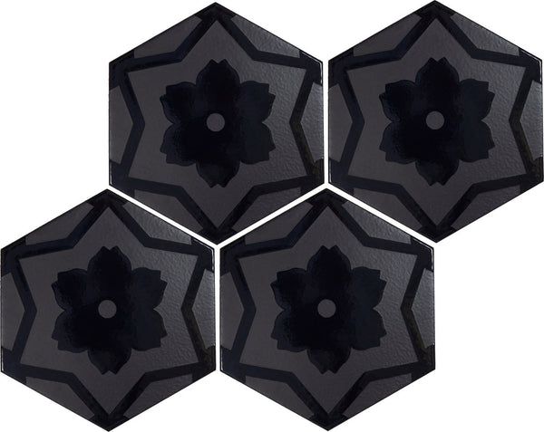 Silk Road design 06 in color D, four tiles laid up