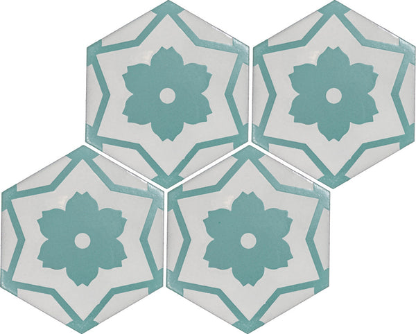 Silk Road design 06 in color i, four tiles laid up