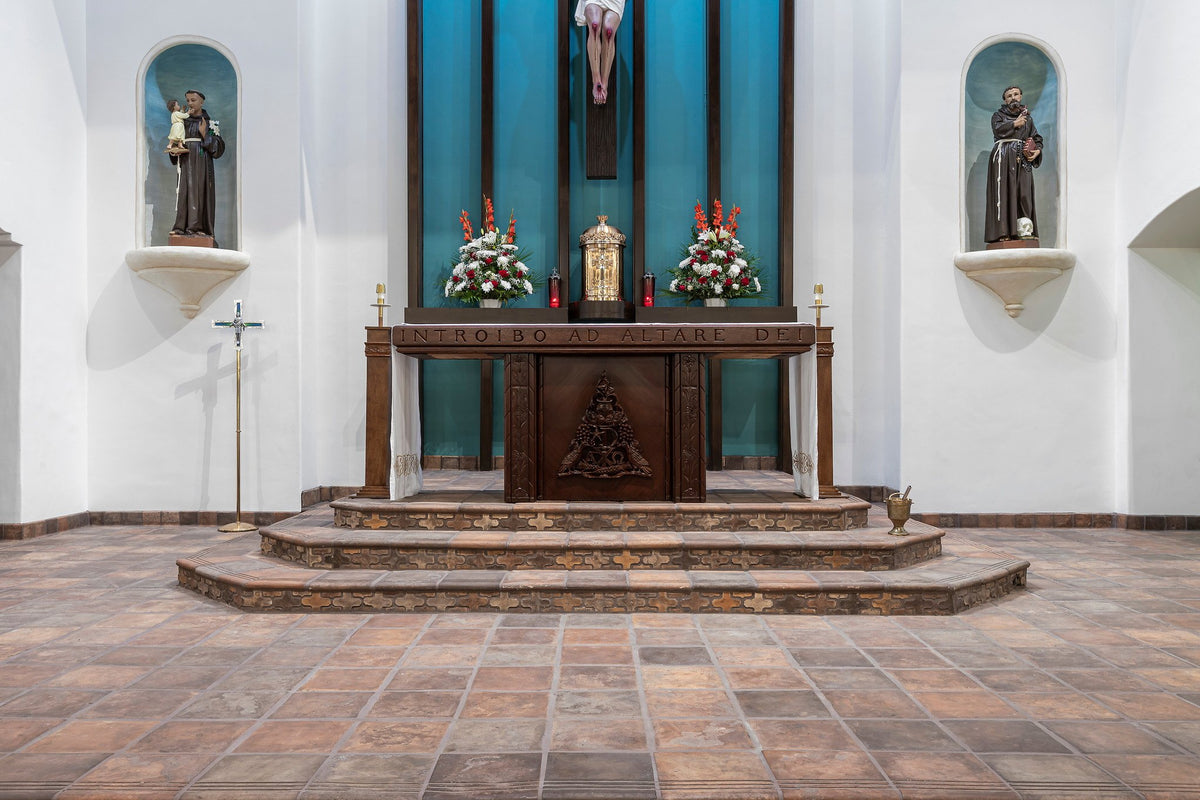 Altar platform with tiled steps