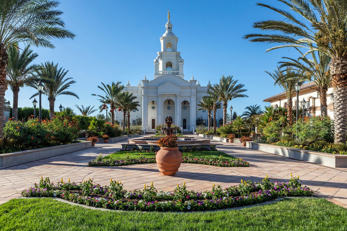 Temple view across the tiled gardens