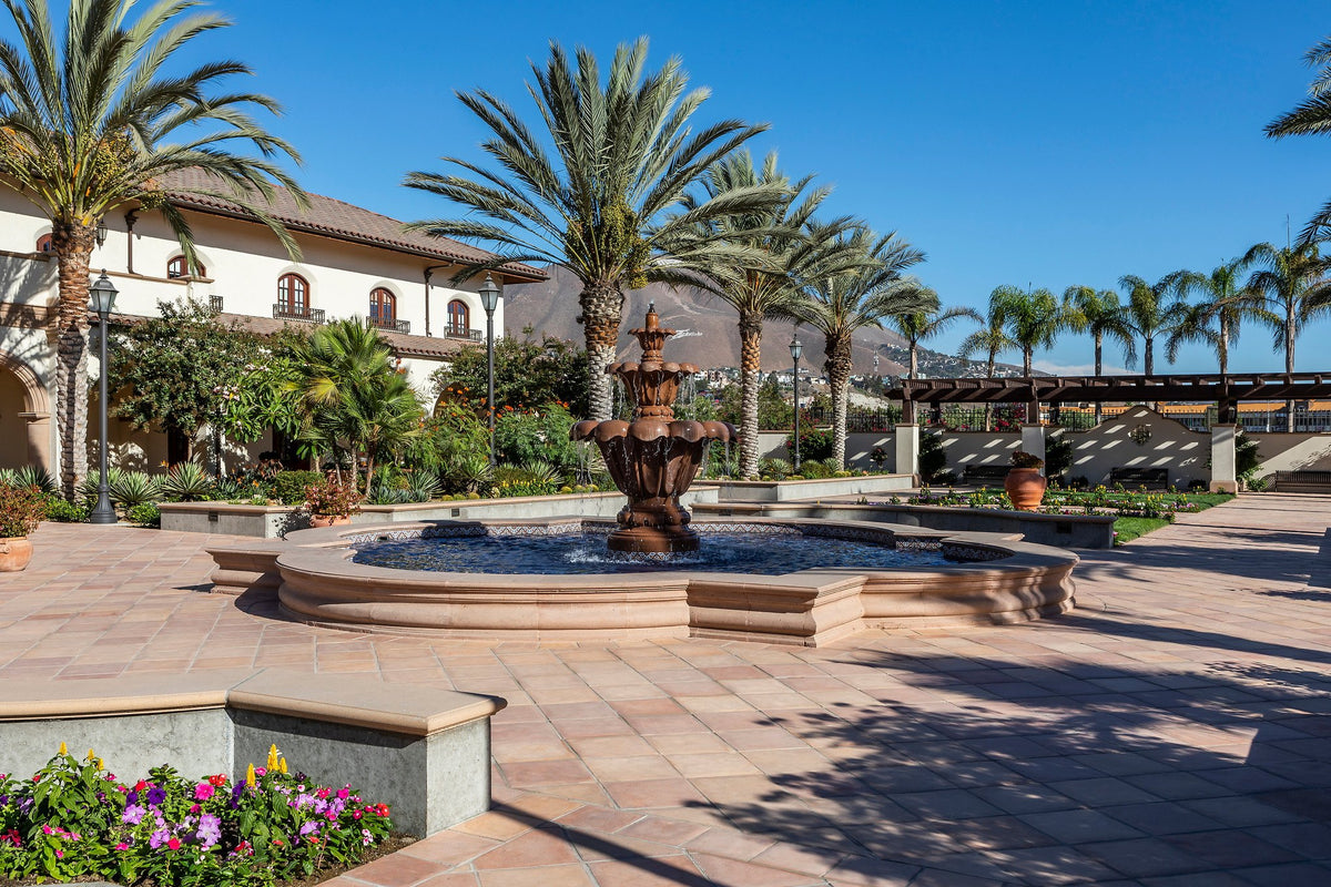 Spanish Cotto plaza around the fountain