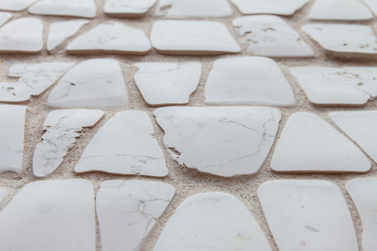 Irregular Hand Cut Timeworn Mesh Carrara