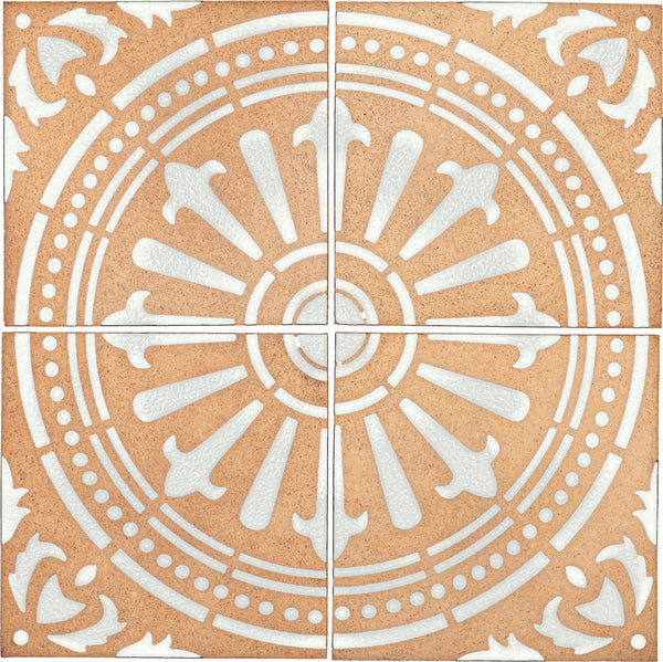 Tierra Madre deco 10 in White, four tiles to the drawing